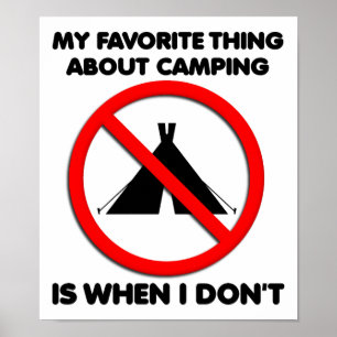 Geen Camping Grappig Poster