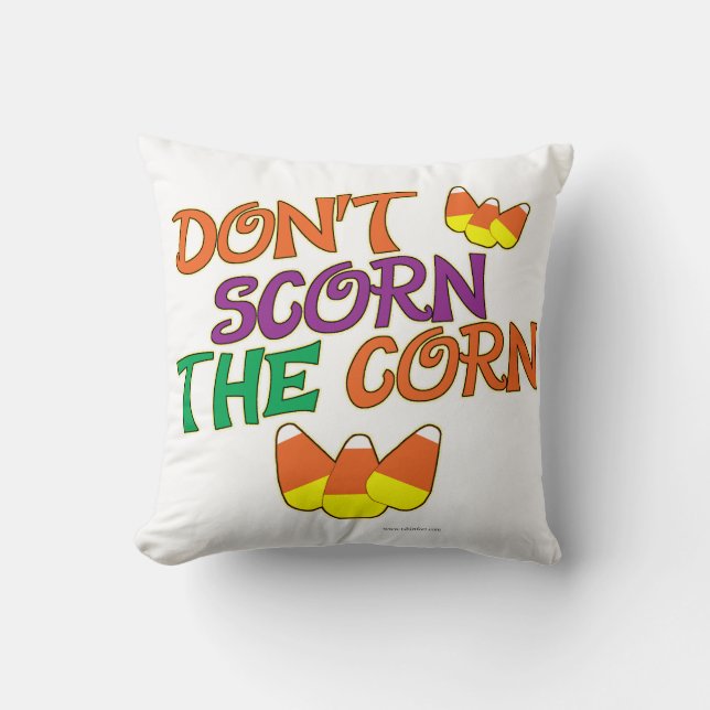 Geen Candy Corn Scorn Halloween Motto Kussen (Voorkant)