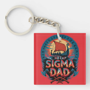 Geen Cap Sigma Vader Viking Stijl voor Vaderdag Sleutelhanger