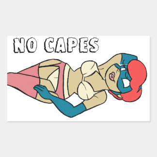 Geen Capes II Superheroine Pin-Up Sticker
