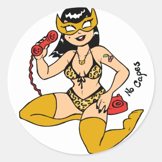 Geen Capes III Superheroine Pin-Up Stickers (Voorkant)