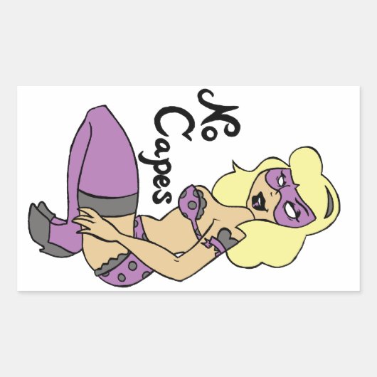 Geen Capes Superheroine Pin-Up Sticker (Voorkant)