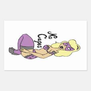 Geen Capes Superheroine Pin-Up Sticker
