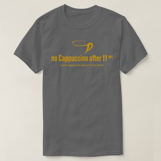 Geen cappuccino na t-shirt (Design voorkant)