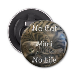 Geen Cat No Life Button Flesopener