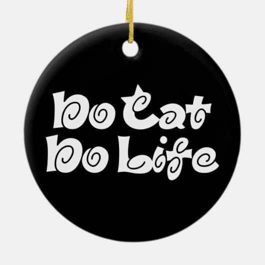 Geen Cat No Life Keramisch Ornament (Achterkant)