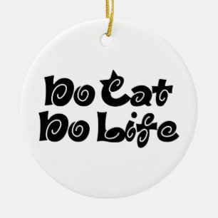 Geen Cat No Life Keramisch Ornament