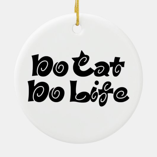 Geen Cat No Life Keramisch Ornament (Achterkant)