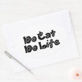 Geen Cat No Life Ovale Sticker (Envelop)