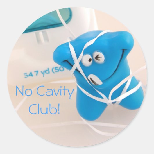 Geen Cavity Club! Ronde Sticker (Voorkant)