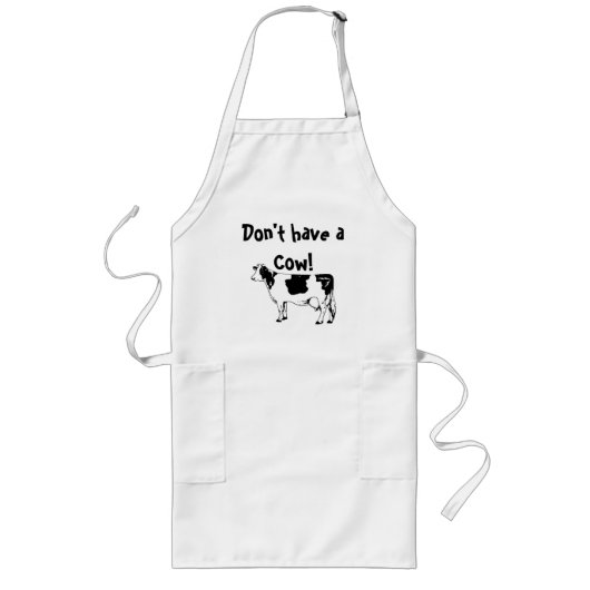 Geen caw Vegan/vegetariër Apron! Lang Schort (Voorkant)