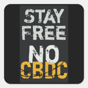 Geen CBDC, anti-CBDC Vierkante Sticker