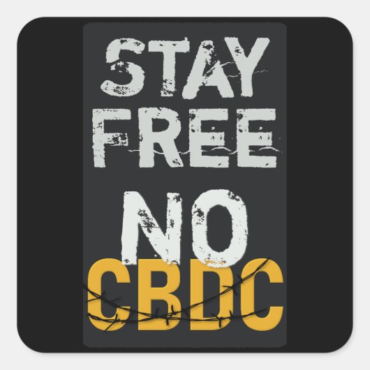 Geen CBDC, anti-CBDC Vierkante Sticker (Voorkant)