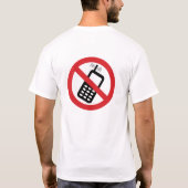 Geen celtelefoons t-shirt (Achterkant)