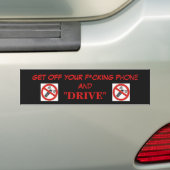 Geen celtelefoons tijdens het rijden met een bumpe bumpersticker (Op auto)