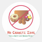 Geen Chametz-zone Ronde Sticker (Voorkant)