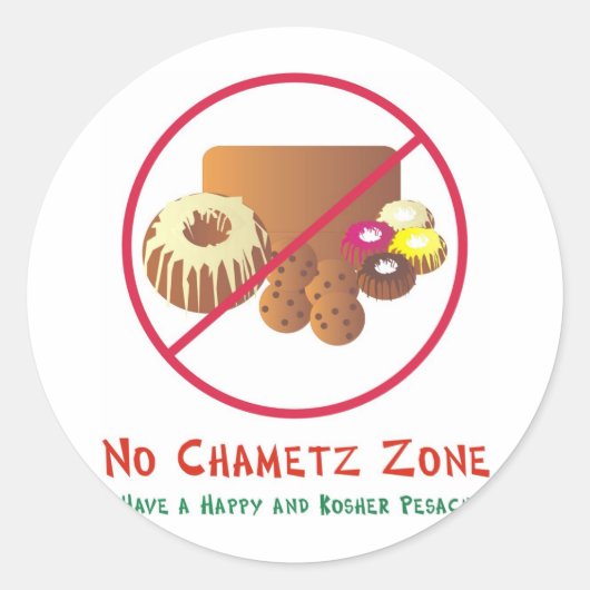 Geen Chametz-zone Ronde Sticker (Voorkant)