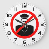 Geen Chauffeur Toegestaan Symbool Grappige Waarsch Grote Klok (Voorkant)
