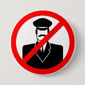 Geen Chauffeur Toegestaan Symbool Grappige Waarsch Ronde Button 7,6 Cm (Voorkant)