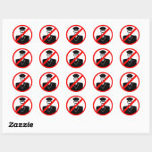 Geen Chauffeur Toegestaan Symbool Grappige Waarsch Ronde Sticker (Vel)