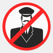 Geen Chauffeur Toegestaan Symbool Grappige Waarsch Ronde Sticker (Voorkant)