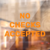 Geen Cheques Aanvaard Zakelijke Winkel Kennisgevin Raamsticker (Vel 2)