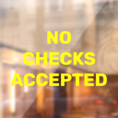 Geen cheques geaccepteerd Bericht van zakelijke wi Raamsticker (Vel 2)