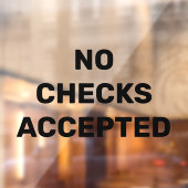 Geen cheques geaccepteerd Zakelijke winkel Kennisg Raamsticker (Vel 2)
