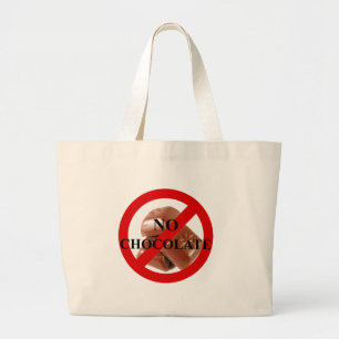 Geen chocolade grote tote bag