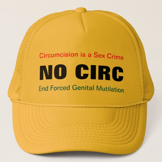 GEEN CIRC NOCIRC Circision is een pet van de Gesla (Voorkant)