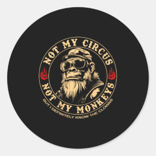 Geen Circus Geen Apen Gorilla Ronde Sticker