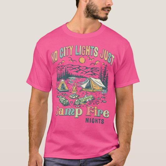 Geen City Lights Gewoon Camp Fire Nights Vrouwen M T-shirt (Voorkant)