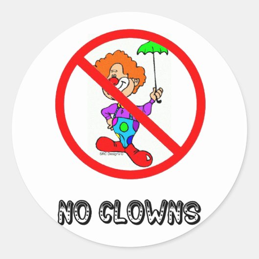 GEEN CLOWNS STICKER (Voorkant)