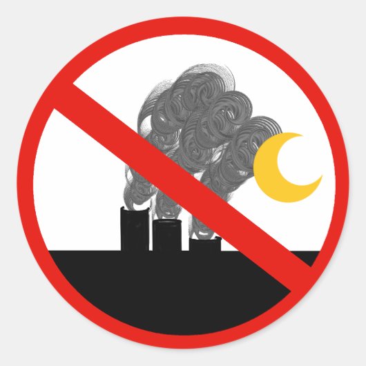 Geen CO2-rokerstapels Ronde Sticker (Voorkant)