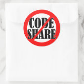 Geen codeshare! ronde sticker (Tas)