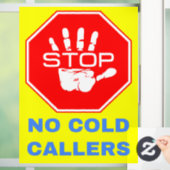 Geen Cold Caller Bord (Stop Belgers) Raamsticker (Huis)