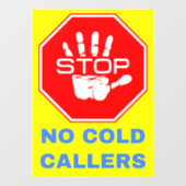 Geen Cold Caller Bord (Stop Belgers) Raamsticker (Vel)