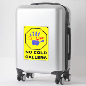 Geen Cold Callers Bord - Geel Stop Sticker (Koffer)