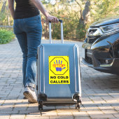 Geen Cold Callers Bord - Geel Stop Sticker (Koffer Insitu)