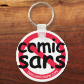 Geen Comic Sans Sleutelhanger (Voorkant)