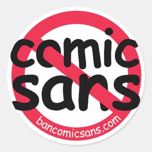 Geen Comic Sans Sticker Sheet (Voorkant)