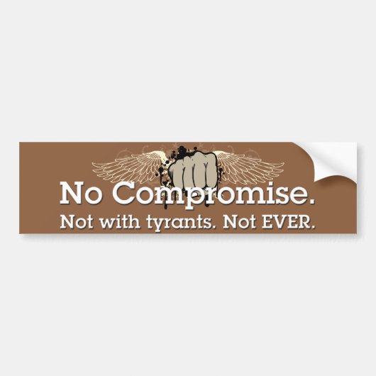 geen compromissticker bumpersticker (Voorkant)