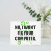 Geen computers repareren briefkaart (Staand voorkant)