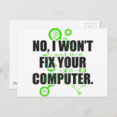 Geen computers repareren briefkaart (Voorkant / Achterkant)