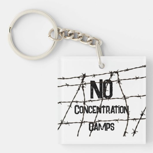 Geen concentratiekampen sleutelhanger (voorkant)