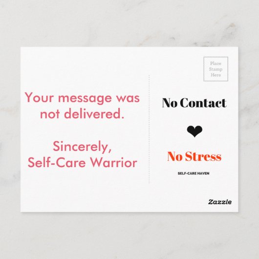 Geen contact - het Briefkaart van de Herinnering v (Achterkant)