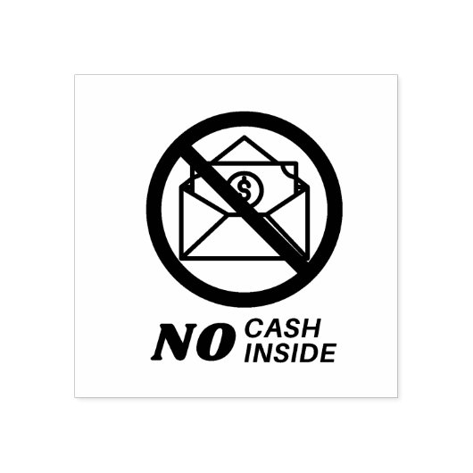 Geen contant geld in rubberen stempel (Afrduk)