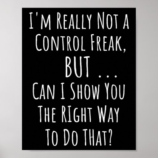 Geen controle freak, maar grappige perfectionistis poster (Voorkant)