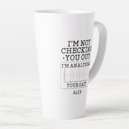 Geen controle op de fysieke therapist Fun Custom Latte Mok (Rechterhoek)