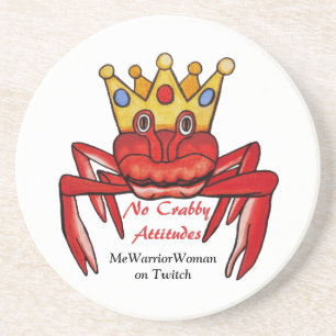 Geen Crabby Attitude, MeWarriorWoman op Twitch Zandsteen Onderzetter